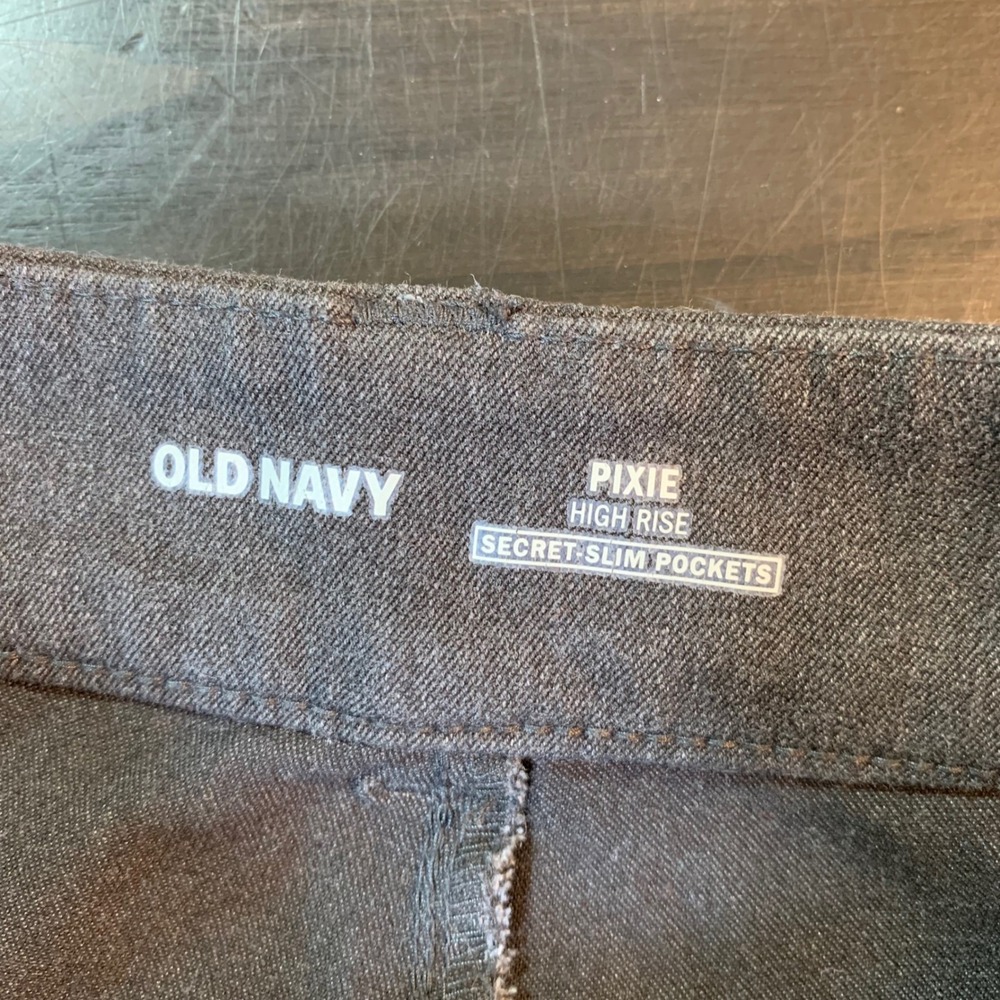 Old Navy Pixie Pants Womens 2 High Rise‎ Slim Pockets Gray Career Church Office - Picture 3 of 11